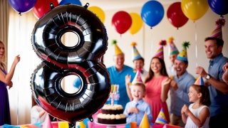 BALON FOLIOWY CYFRA 8 CZARNA DUŻA 86cm URODZINY ROCZNICA