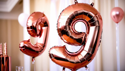 BALON FOLIOWY CYFRA 9 RÓŻOWE ZŁOTO DUŻA 86cm ROSE GOLD URODZINY ROCZNICA BALON FOLIOWY CYFRA 9 RÓŻOWE ZŁOTO DUŻA 86cm ROSE GOLD URODZINY ROCZNICA