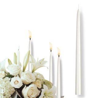 ŚWIECA STOŻKOWA METALIZOWANA PERŁOWA 24cm 1szt. ŚWIECA STOŁOWA