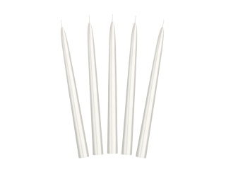 ŚWIECA STOŻKOWA METALIZOWANA PERŁOWA 24cm 1szt. ŚWIECA STOŁOWA