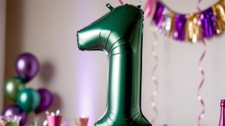 BALON CYFRA 1 ZIELONA DUŻA 86cm BUTELKOWA ZIELEŃ MAT