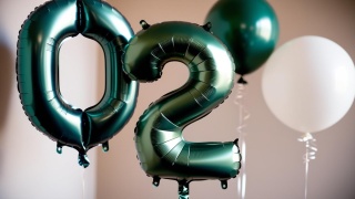 BALON CYFRA 2 ZIELONA DUŻA 86cm BUTELKOWA ZIELEŃ MAT