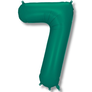BALON CYFRA 7 ZIELONA DUŻA 86cm BUTELKOWA ZIELEŃ MAT