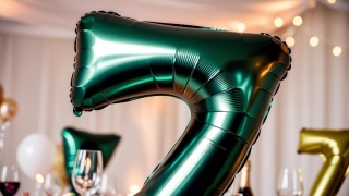 BALON CYFRA 7 ZIELONA DUŻA 86cm BUTELKOWA ZIELEŃ MAT