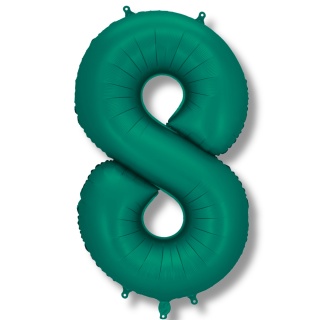BALON CYFRA 8 ZIELONA DUŻA 86cm BUTELKOWA ZIELEŃ MAT