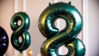 BALON CYFRA 8 ZIELONA DUŻA 86cm BUTELKOWA ZIELEŃ MAT
