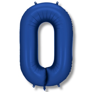 BALON FOLIOWY CYFRA 0 GRANATOWA DUŻA 86cm SATYNOWA MAT