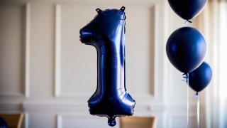 BALON FOLIOWY CYFRA 1 GRANATOWA DUŻA 86cm SATYNOWA MAT
