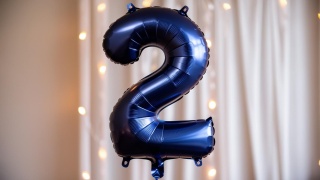 BALON FOLIOWY CYFRA 2 GRANATOWA DUŻA 86cm SATYNOWA MAT