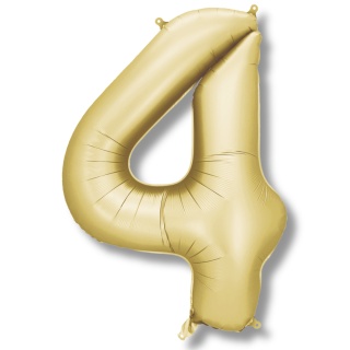 BALON FOLIOWY CYFRA 4 SATYNOWA ZŁOTA DUŻA 86cm URODZINY