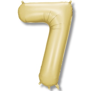 BALON FOLIOWY CYFRA 7 SATYNOWA ZŁOTA DUŻA 86cm URODZINY