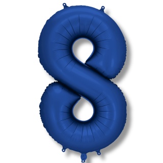 BALON FOLIOWY CYFRA 8 GRANATOWA DUŻA 86cm SATYNOWA MAT