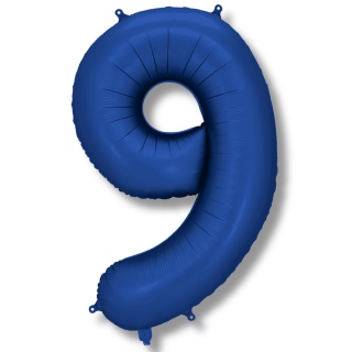 BALON FOLIOWY CYFRA 9 GRANATOWA DUŻA 86cm SATYNOWA MAT