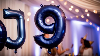 BALON FOLIOWY CYFRA 9 GRANATOWA DUŻA 86cm SATYNOWA MAT