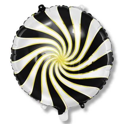 BALON FOLIOWY CUKIEREK CZARNY BIAŁY 35cm OKRĄGŁY