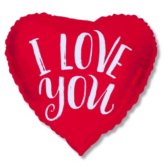 BALON FOLIOWY CZERWONE SERCE I LOVE YOU 45cm WALENTYNKI DEKORACJE