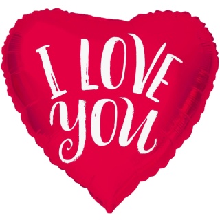 BALON FOLIOWY CZERWONE SERCE I LOVE YOU 45cm WALENTYNKI DEKORACJE