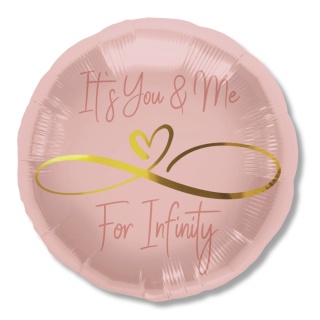 BALON FOLIOWY YOU & ME OKRĄGŁY 45cm WALENTYNKI ZARĘCZYNY