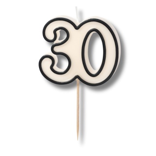 ŚWIECZKA URODZINOWA LICZBA 30 ELEGANCKA 30 URODZINY