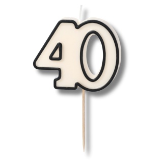 ŚWIECZKA URODZINOWA LICZBA 40 ELEGANCKA 40 URODZINY