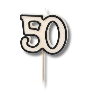 ŚWIECZKA URODZINOWA LICZBA 50 ELEGANCKA 50 URODZINY