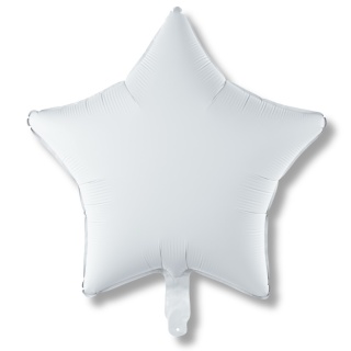 BALON FOLIOWY GWIAZDKA BIAŁA SATYNOWA 48cm ŚLUB KOMUNIA CHRZEST