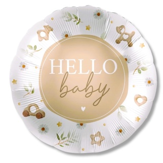 81138 BALON FOLIOWY HELLO BABY 43cm POWITANIE DZIECKA NARODZINY