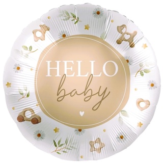 81138 BALON FOLIOWY HELLO BABY 43cm POWITANIE DZIECKA NARODZINY
