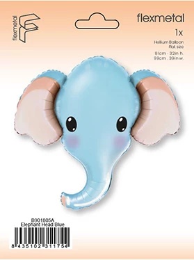 BALON FOLIOWY SŁONIK 99cm NIEBIESKI SŁOŃ SAFARI PARTY