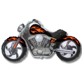BALON FOLIOWY CZARNY MOTOR 115cm MOTO PARTY
