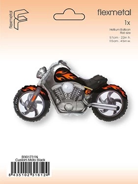 BALON FOLIOWY CZARNY MOTOR 115cm MOTO PARTY