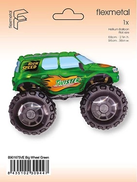 BALON FOLIOWY ZIELONY MONSTER TRUCK 96cm MOTO PARTY