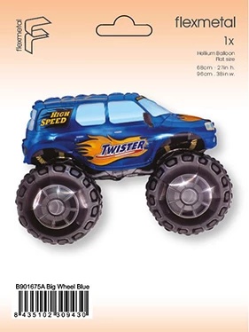 BALON FOLIOWY NIEBIESKI MONSTER TRUCK 96cm MOTO PARTY