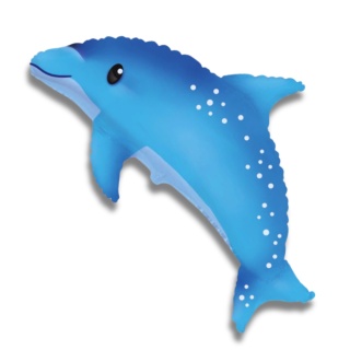 BALON FOLIOWY DELFIN 95cm NIEBIESKI DELFIN MORSKIE PARTY
