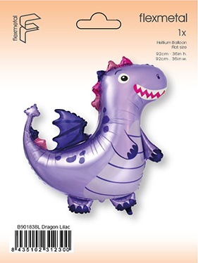 BALON FOLIOWY FIOLETOWY SMOK 92cm FANTASY PARTY