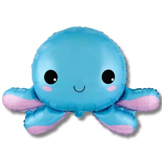 BALON FOLIOWY OŚMIORNICA 79cm NIEBIESKA OŚMIORNICZKA MORSKIE PARTY