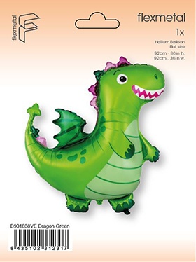 BALON FOLIOWY ZIELONY SMOK 92cm FANTASY PARTY