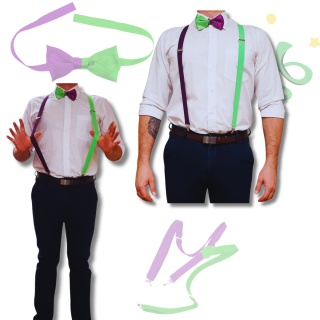 FIOLETOWO-ZIELONA MUCHA DLA MĘŻCZYZN PRZEBRANIE