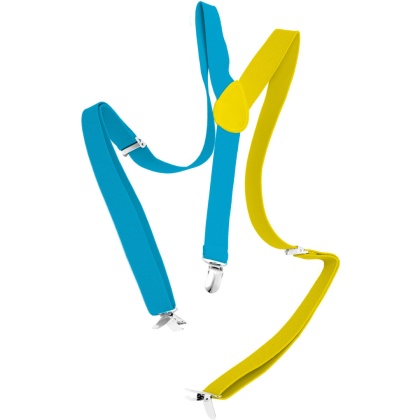 ŻÓŁTO-NIEBIESKIE SZELKI DLA MĘŻCZYZN PRZEBRANIE