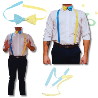 ŻÓŁTO-NIEBIESKA MUCHA DLA MĘŻCZYZN PRZEBRANIE