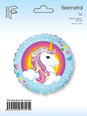 BALON FOLIOWY TĘCZOWY JEDNOROŻEC 45cm UNICORN PARTY