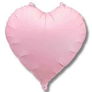 BALON FOLIOWY PASTELOWE RÓŻOWE SERCE 45cm MATOWE