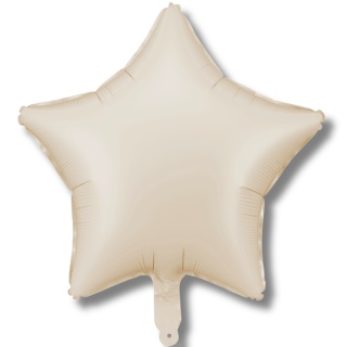 BALON FOLIOWY PASTELOWA BEŻOWA GWIAZDKA 48cm MATOWA