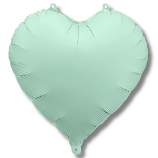 BALON FOLIOWY PASTELOWE ZIELONE SERCE 45cm MATOWE