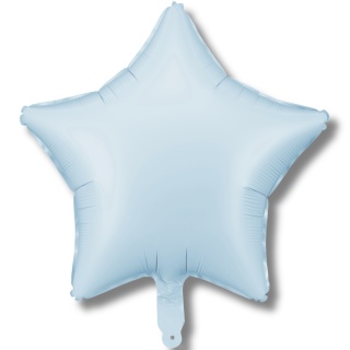 BALON FOLIOWY PASTELOWA NIEBIESKA GWIAZDKA 48cm MATOWA