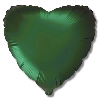 BALON FOLIOWY SERCE ZIELONE 45cm BUTELKOWA ZIELEŃ