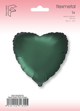 BALON FOLIOWY SERCE ZIELONE 45cm BUTELKOWA ZIELEŃ