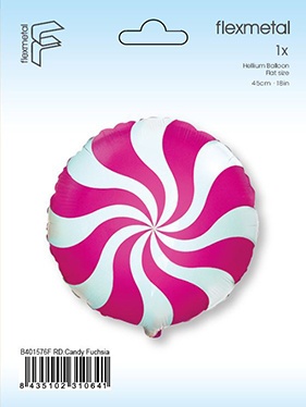 BALON FOLIOWY CUKIEREK FUKSJA 48cm CANDY PARTY