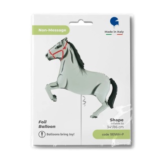 BALON FOLIOWY BIAŁY KOŃ 86cm HORSE PARTY