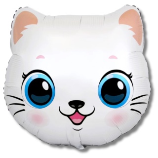 BALON FOLIOWY BIAŁY KOTEK 55cm BALON KOT